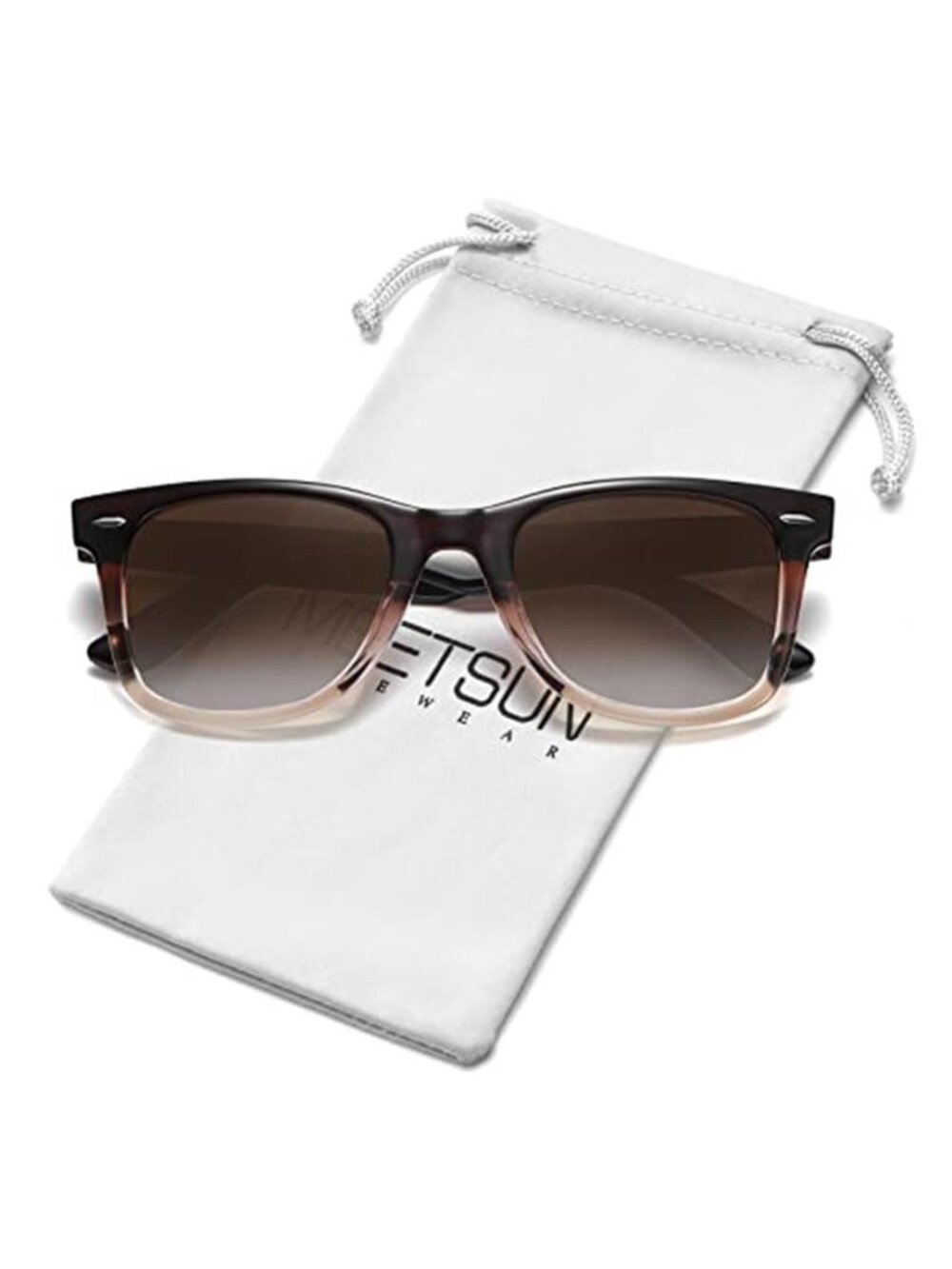 Polarized Square Sunglasses UV400 Brown Gradient Retro Vintage Unisex Outdoor